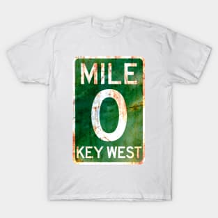 Mile 0 Key West Florida A1A Rusted T-Shirt